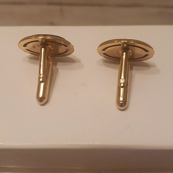 Vintage tiger's eye gemstone cufflinks - Picture 4 of 4